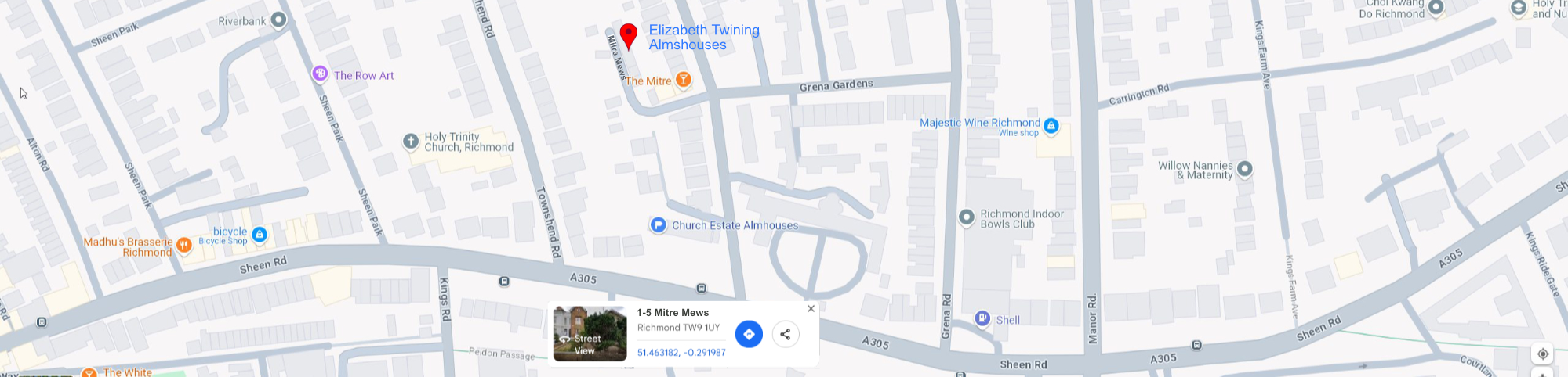 Map - Elizabeth Twining Almshouses